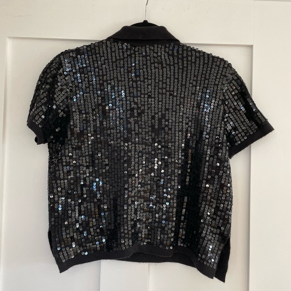 Carlisle Sequin Cashmere /Silk Polo Shirt - Picture 3 of 16